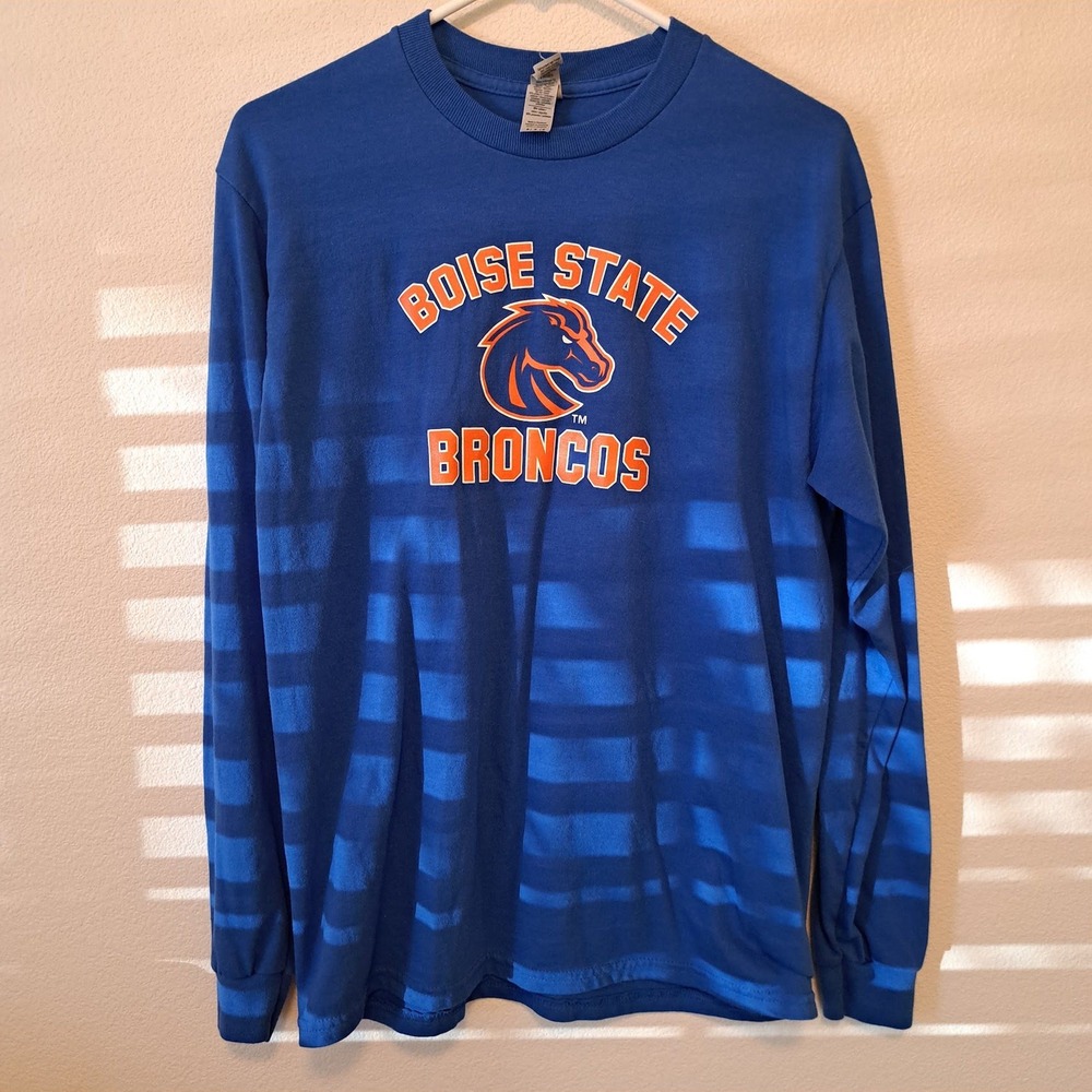 Boise State Broncos Gildan Long Sleeve Graphic T-Shirt Blue Orange Medium